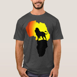 Africa Lion Map Vater South Animals Big Five Safar T-Shirt
