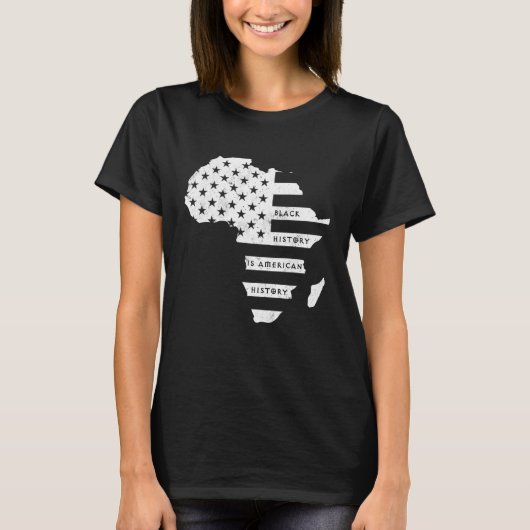 Africa Map American flag Black History is Americ T-Shirt (Vorderseite)