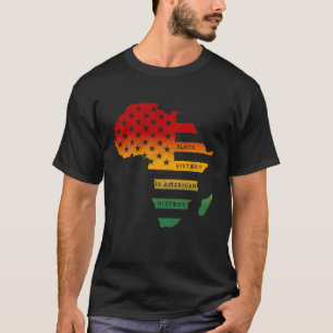 Africa Map American Flag Schwarze Geschichte T-Shirt