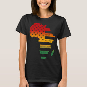 Africa Map American Flag Schwarze Geschichte T-Shirt