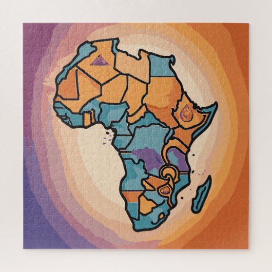 Africa Map Art Puzzle (Vertikal)