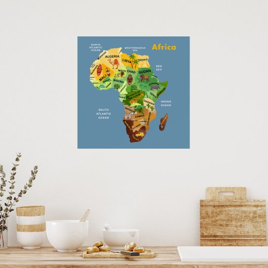 Africa Map Artwork Poster (Küche)