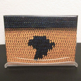 Africa Map Black and Brown Artisan Crochet Print Magnet