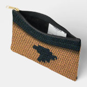 Africa Map Black and Brown Artisan Crochet Print Zubehörtasche (Offen)