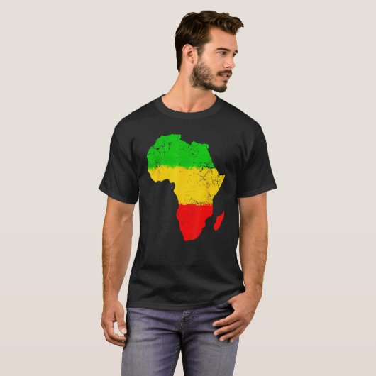 Africa Map Black History Month Afro African Pride  T-Shirt (Vorne ganz)
