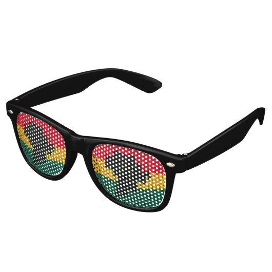 Africa Map Black Red Gold Green Jamaican Crochet Sonnenbrille (Schrägansicht)