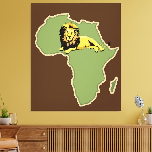 Africa Map Canvas Print Leinwanddruck (Insitu (Wohnzimmer))