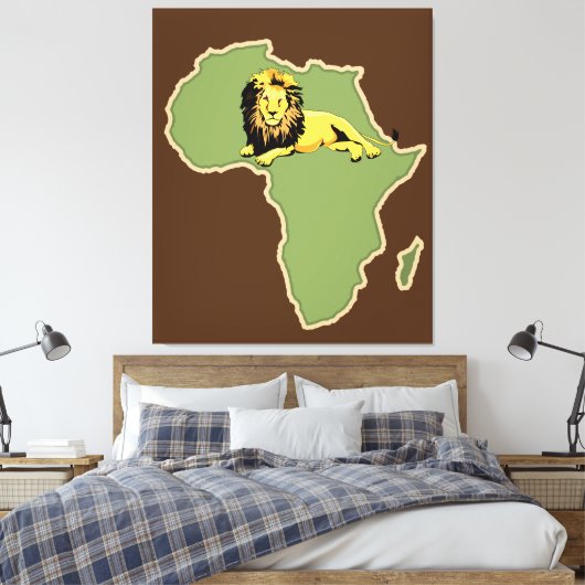 Africa Map Canvas Print Leinwanddruck (Insitu (Schlafzimmer))