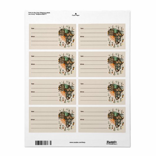 Africa Map Decorative Tribal Elements Pattern (Vorne)