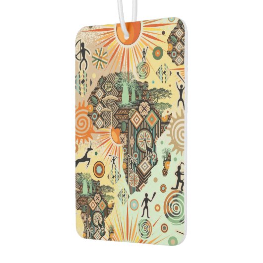 Africa Map Decorative Tribal Elements Pattern Autolufterfrischer (Links)