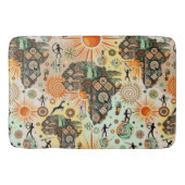 Africa Map Decorative Tribal Elements Pattern Badematte (Vorderseite)