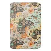 Africa Map Decorative Tribal Elements Pattern Badematte (Vorderseite Vertikal)