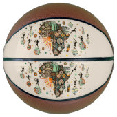 Africa Map Decorative Tribal Elements Pattern Basketball (Vorderseite)