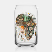 Africa Map Decorative Tribal Elements Pattern Dosenglas (Vorderseite)