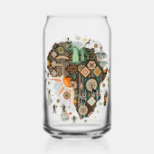 Africa Map Decorative Tribal Elements Pattern Dosenglas (Rückseite)