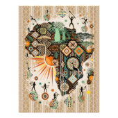 Africa Map Decorative Tribal Elements Pattern Fotodruck (Vorne)