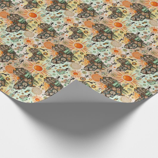 Africa Map Decorative Tribal Elements Pattern Geschenkpapier (Ecke)