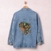 Africa Map Decorative Tribal Elements Pattern Jeansjacke (Hangar)
