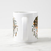 Africa Map Decorative Tribal Elements Pattern Jumbo-Tasse (Rückseite)