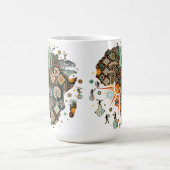 Africa Map Decorative Tribal Elements Pattern Kaffeetasse (Mittel)