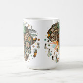 Africa Map Decorative Tribal Elements Pattern Kaffeetasse (Mittel)