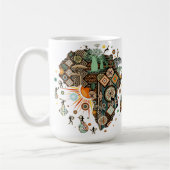 Africa Map Decorative Tribal Elements Pattern Kaffeetasse (Links)
