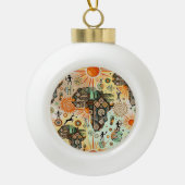 Africa Map Decorative Tribal Elements Pattern Keramik Kugel-Ornament (Vorderseite)