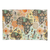 Africa Map Decorative Tribal Elements Pattern Kissenbezug (Vorderseite)