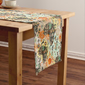 Africa Map Decorative Tribal Elements Pattern Kurzer Tischläufer (Beispiel)