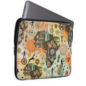 Africa Map Decorative Tribal Elements Pattern Laptopschutzhülle (Vorne Rechts)