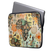 Africa Map Decorative Tribal Elements Pattern Laptopschutzhülle (Vorderseite Links)