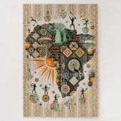 Africa Map Decorative Tribal Elements Pattern Puzzle (Vertikal)