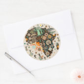 Africa Map Decorative Tribal Elements Pattern Runder Aufkleber (Umschlag)