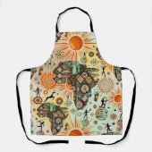 Africa Map Decorative Tribal Elements Pattern Schürze (Vorderseite)