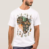 Africa Map Decorative Tribal Elements Pattern T-Shirt (Vorderseite)