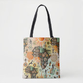 Africa Map Decorative Tribal Elements Pattern Tasche (Vorderseite)