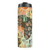 Africa Map Decorative Tribal Elements Pattern Thermosbecher (Vorderseite)