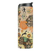 Africa Map Decorative Tribal Elements Pattern Thermosbecher (Nach links gedreht)