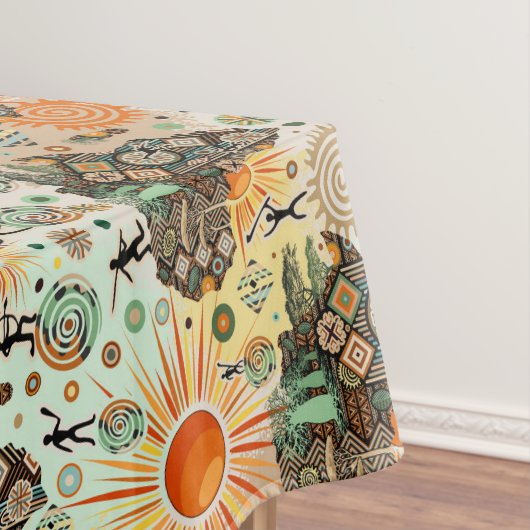 Africa Map Decorative Tribal Elements Pattern Tischdecke (Beispiel)