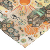 Africa Map Decorative Tribal Elements Pattern Tischdecke (Schrägansicht)