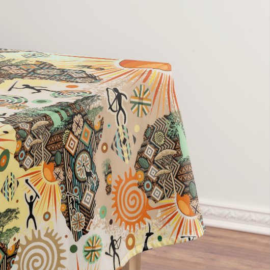 Africa Map Decorative Tribal Elements Pattern Tischdecke (Beispiel)