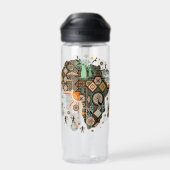 Africa Map Decorative Tribal Elements Pattern Trinkflasche (Rückseite)