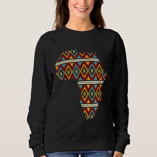 Africa Map Ethnic Dashiki Kente Cool African Ameri Sweatshirt (Vorderseite)