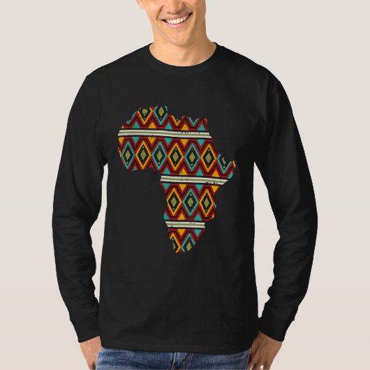 Africa Map Ethnic Dashiki Kente Cool African Ameri T-Shirt (Vorderseite)