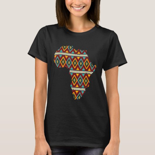 Africa Map Ethnic Dashiki Kente Cool African Ameri T-Shirt (Vorderseite)