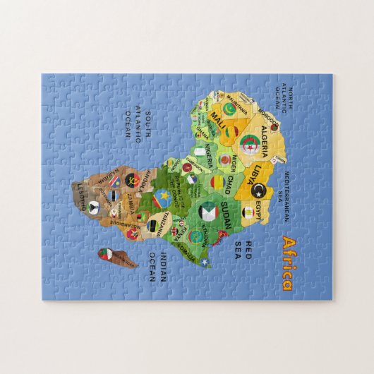 Africa Map Flags Puzzle (Horizontal)