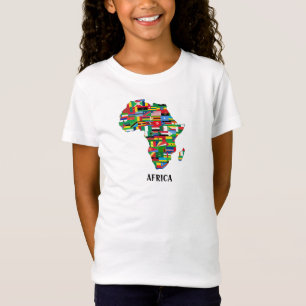 Africa Map Girls' Fine Jersey T - Shirt