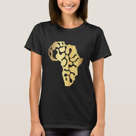 Africa Map Golden T-Shirt (Vorderseite)