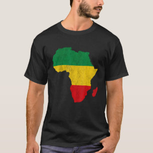 Africa Map Green Yellow Red Africa stolz Reggae Ra T-Shirt