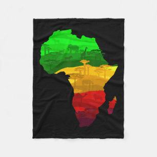 Africa Map Green Yellow Red Proud African Pride Ju Fleecedecke